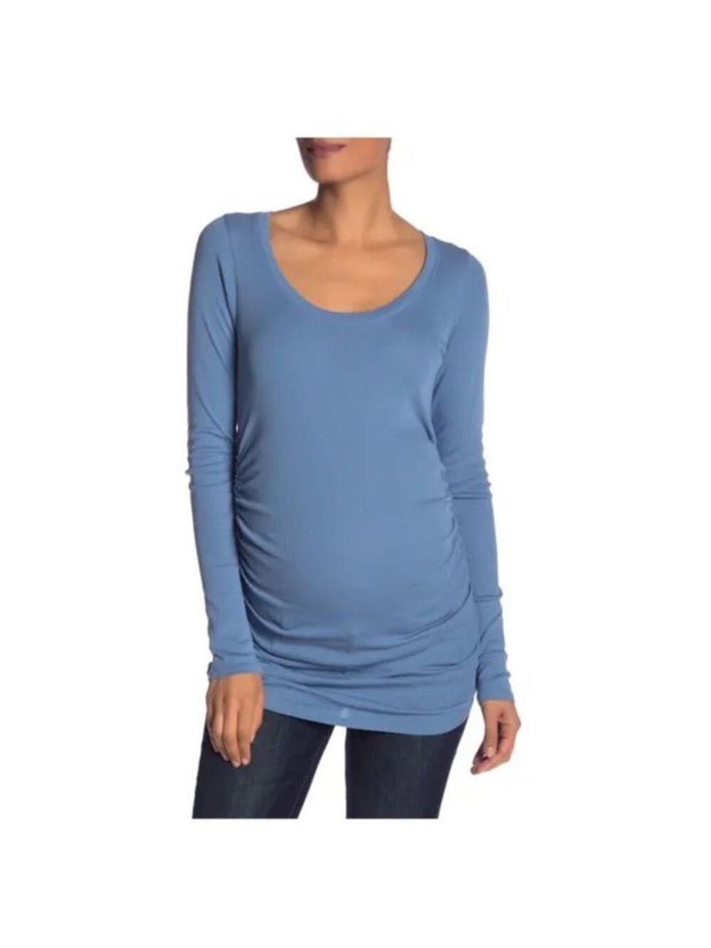 LAmade Side Ruched Basic T-Shirt